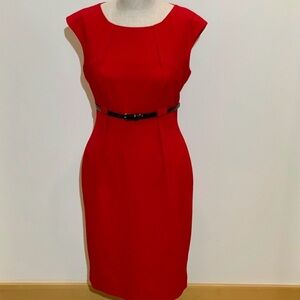 Calvin Klein red tailored sheath dress 🍒